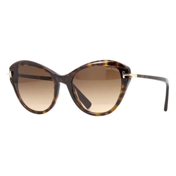 A0825Z New TOM FORD Leigh Havana Cat Eye FT0850/S 52F Sunglasses Women - Picture 1 of 4